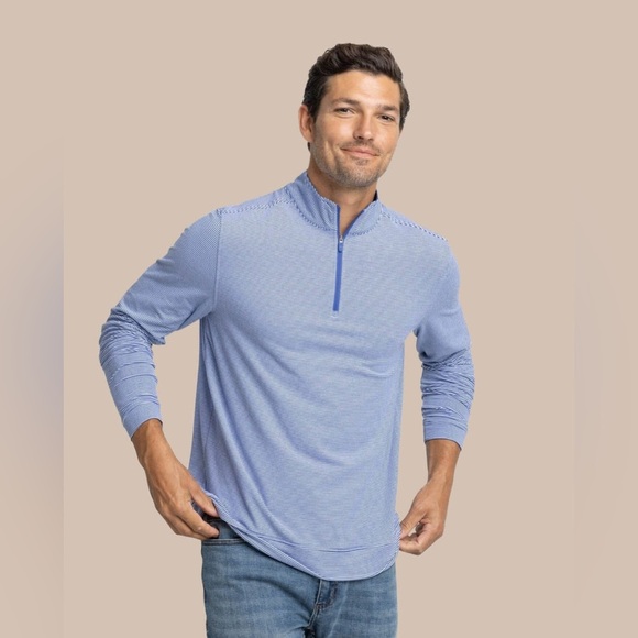 Southern Tide Cruiser Micro Stripe Heather 1/4 Zip - Picture 14 of 14